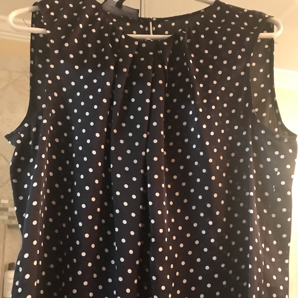 Black and white polka dot tank